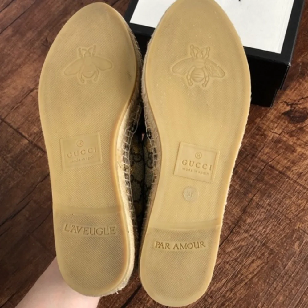 NEW Gucci GG Supreme Bees Espadrilles 37 - Picture 4 of 4